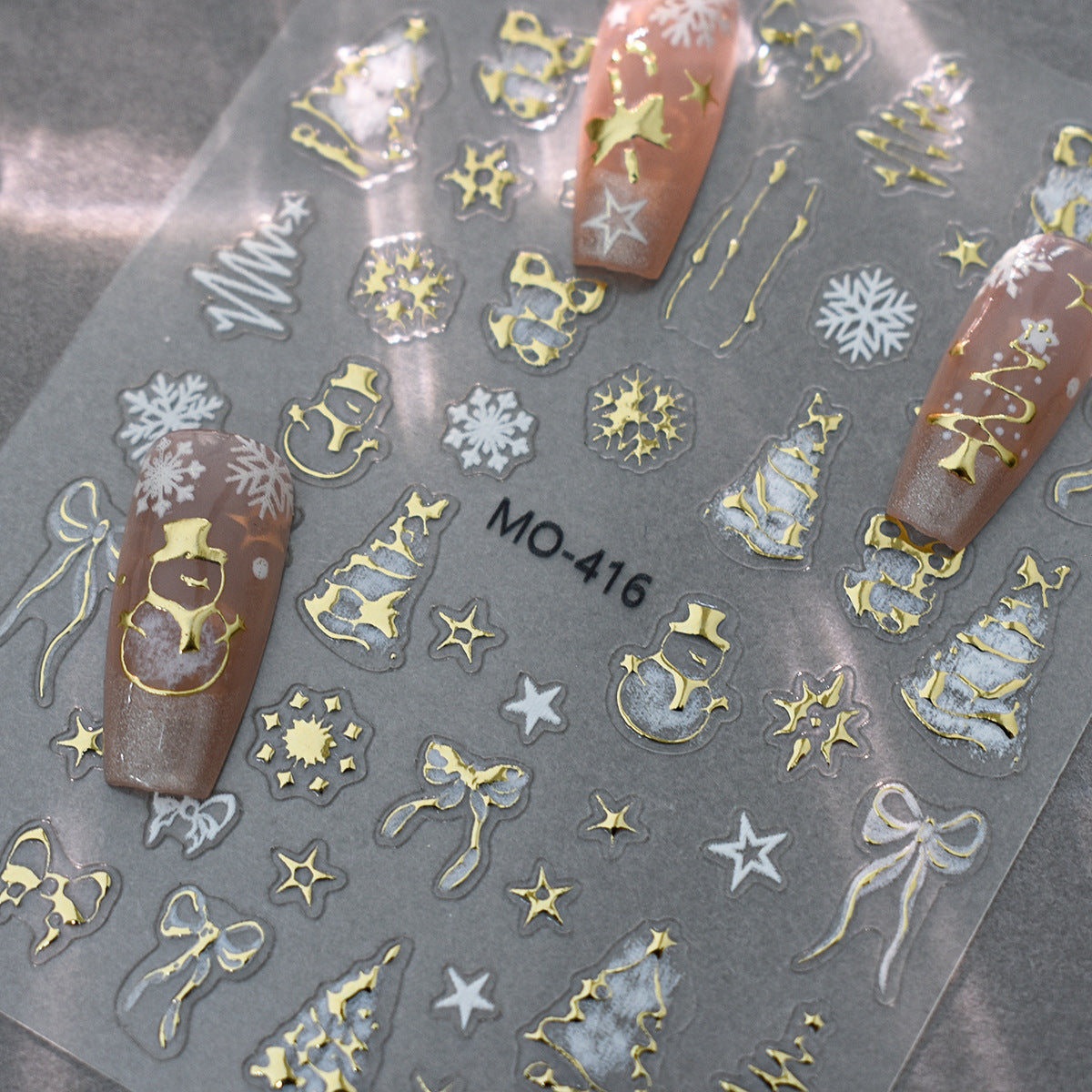 Wholesale Christmas embossed gold-stamped snow scene nail art stickers